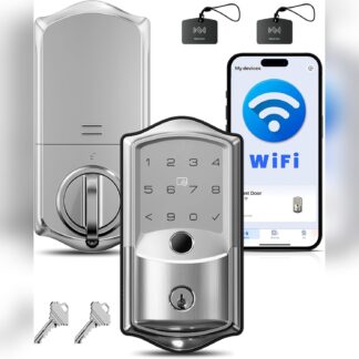 Cerradura inteligente con WiFi incorporado, huella, código, llave y app 🔐📲🧠