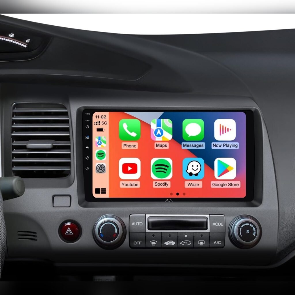 Radio Android para Honda Civic 2006 a 2011 con pantalla táctil de 9 pulgadas, CarPlay y Android Auto inalámbricos 🚗📱