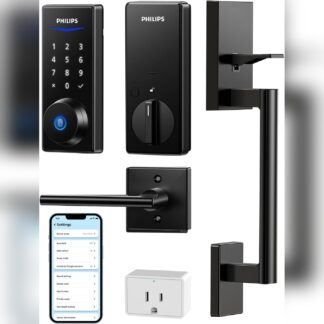 Cerradura Inteligente WiFi con Manija y Huella Digital para Puerta Principal 🔐