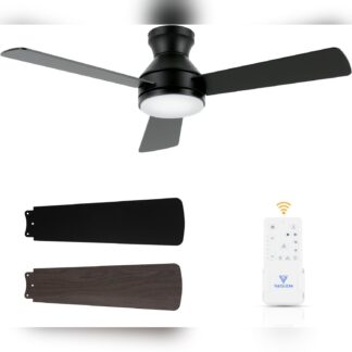 Ventilador de techo compacto de 107 cm con luz LED y control remoto 🌀💡