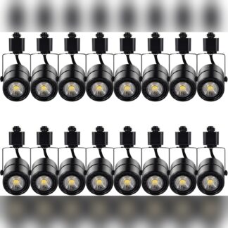 Cabezas de iluminación para riel 10W luz cálida 3000K regulables 16 piezas 💡