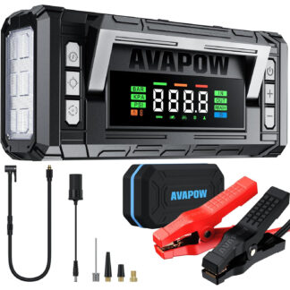 Arrancador de batería y compresor de aire portátil 5000A 150PSI con pantalla HD de 4 pulgadas 🚗🔋