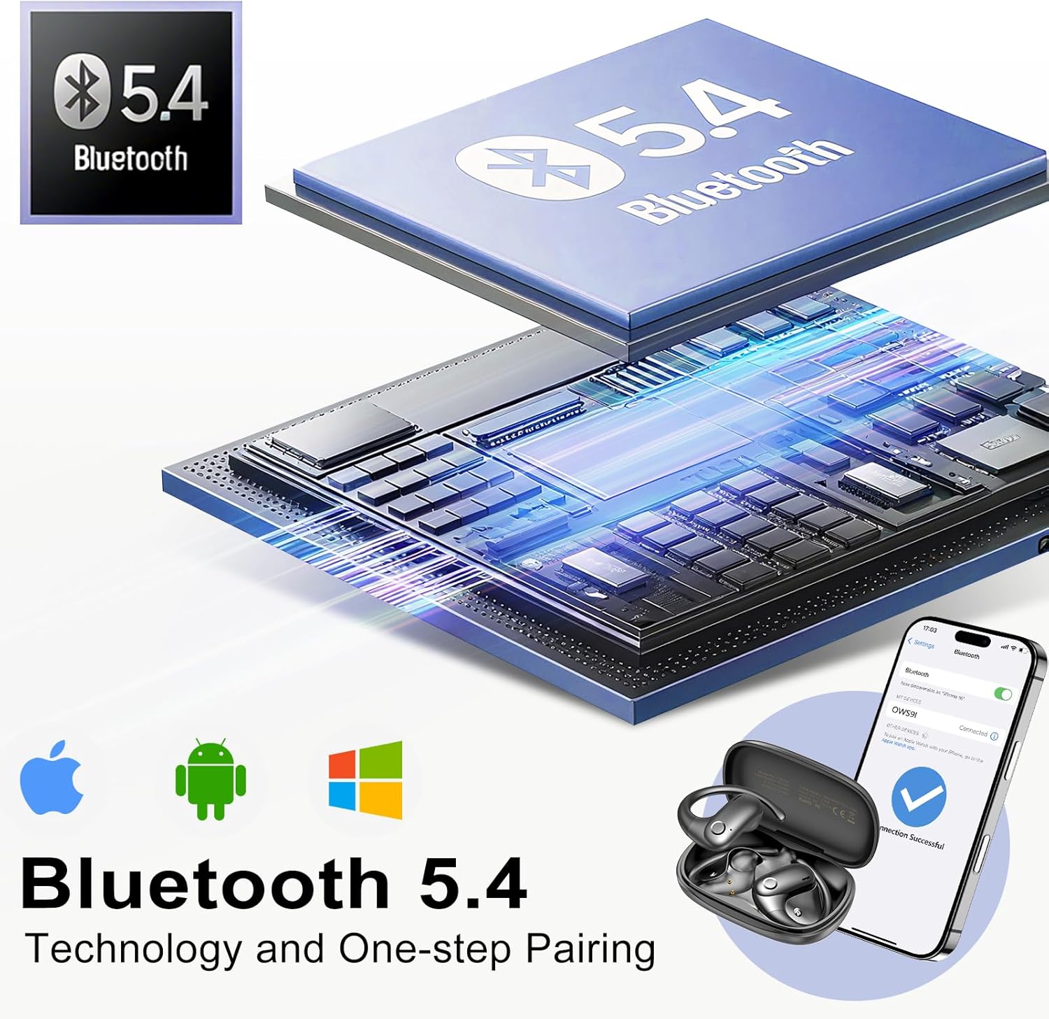 Audífonos deportivos Bluetooth 5.4 con 60 h de batería y ganchos de oreja 🎧💪 - Imagen 2