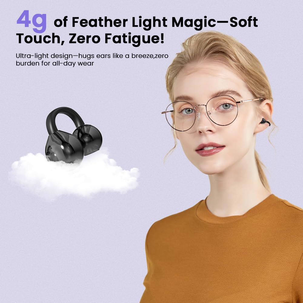 Audífonos inalámbricos clip-on con micrófono, diseño abierto y batería de 60h ⚡🎧🏃 - Imagen 7