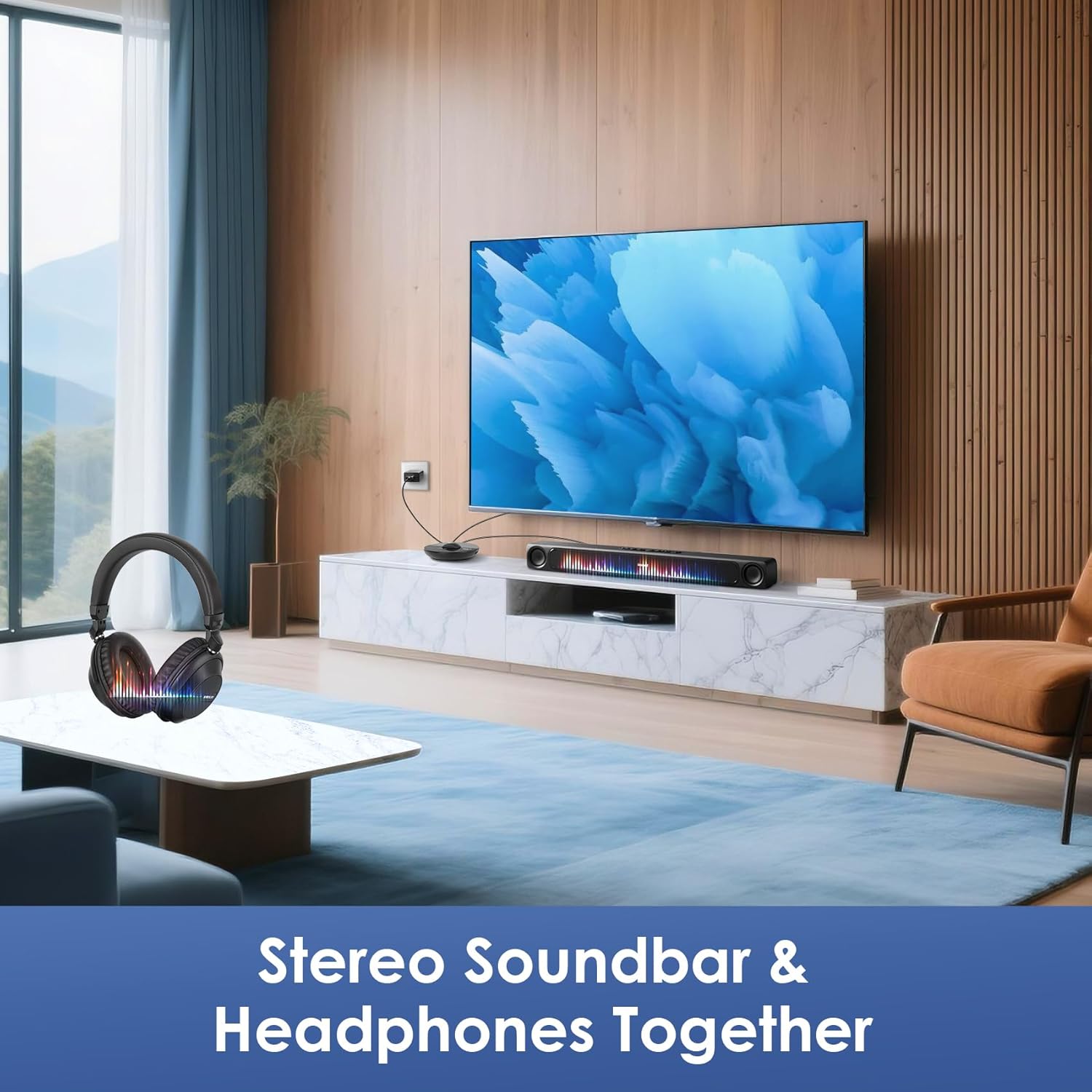 Set de 4 Audífonos Inalámbricos SIMOLIO para TV con Transmisor RF + Bluetooth – Perfecto para Cine en Casa, Iglesia, Campamentos o Grupos 👨👩👧👦🎧📺 - Imagen 4