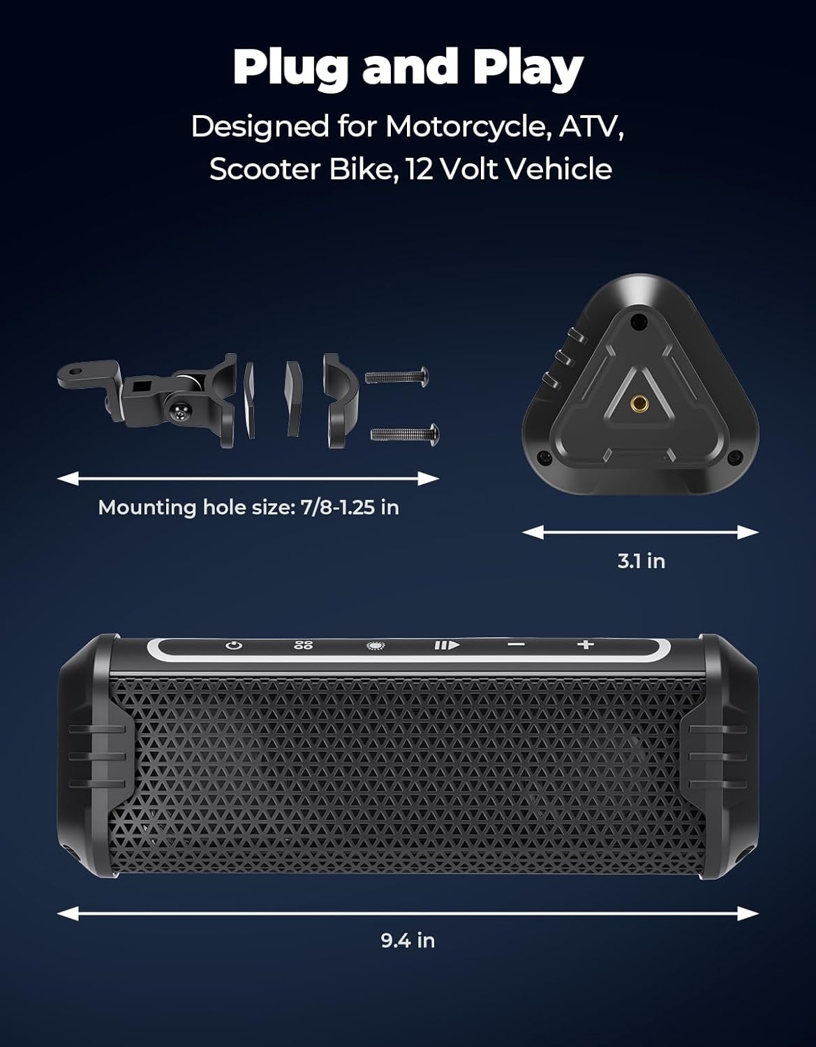 Barra de Sonido para Moto con Bluetooth, Luces RGB y Montura de Manillar 🚨🎶 - Imagen 7