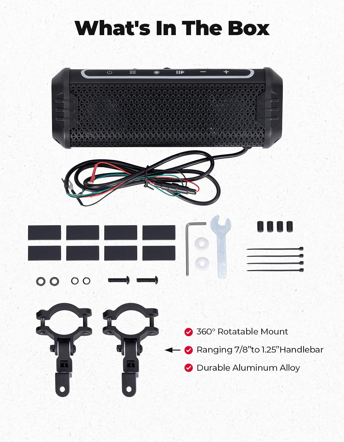 Barra de Sonido para Moto con Bluetooth, Luces RGB y Montura de Manillar 🚨🎶 - Imagen 8