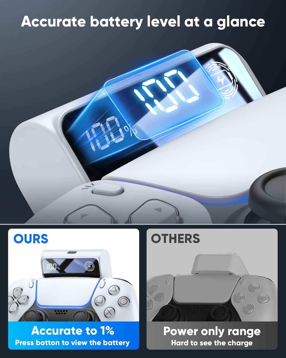 Batería recargable externa para control PS5 con pantalla LED (paquete de 2) 🎮🔋 - Imagen 5