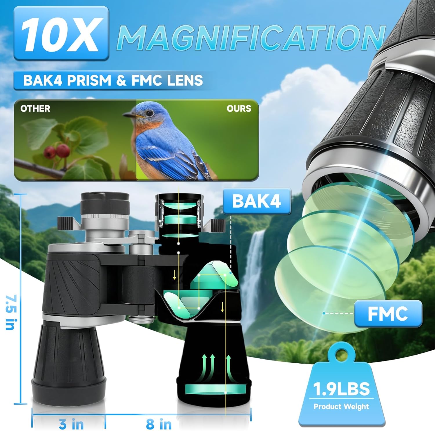 Binoculares 7x50 de Alta Potencia para Observación y Aventuras al Aire Libre 🔭 - Imagen 2