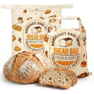 2 bolsas reutilizables de algodón y cera de abeja para pan artesanal XL 33x43cm 🍞🛡️