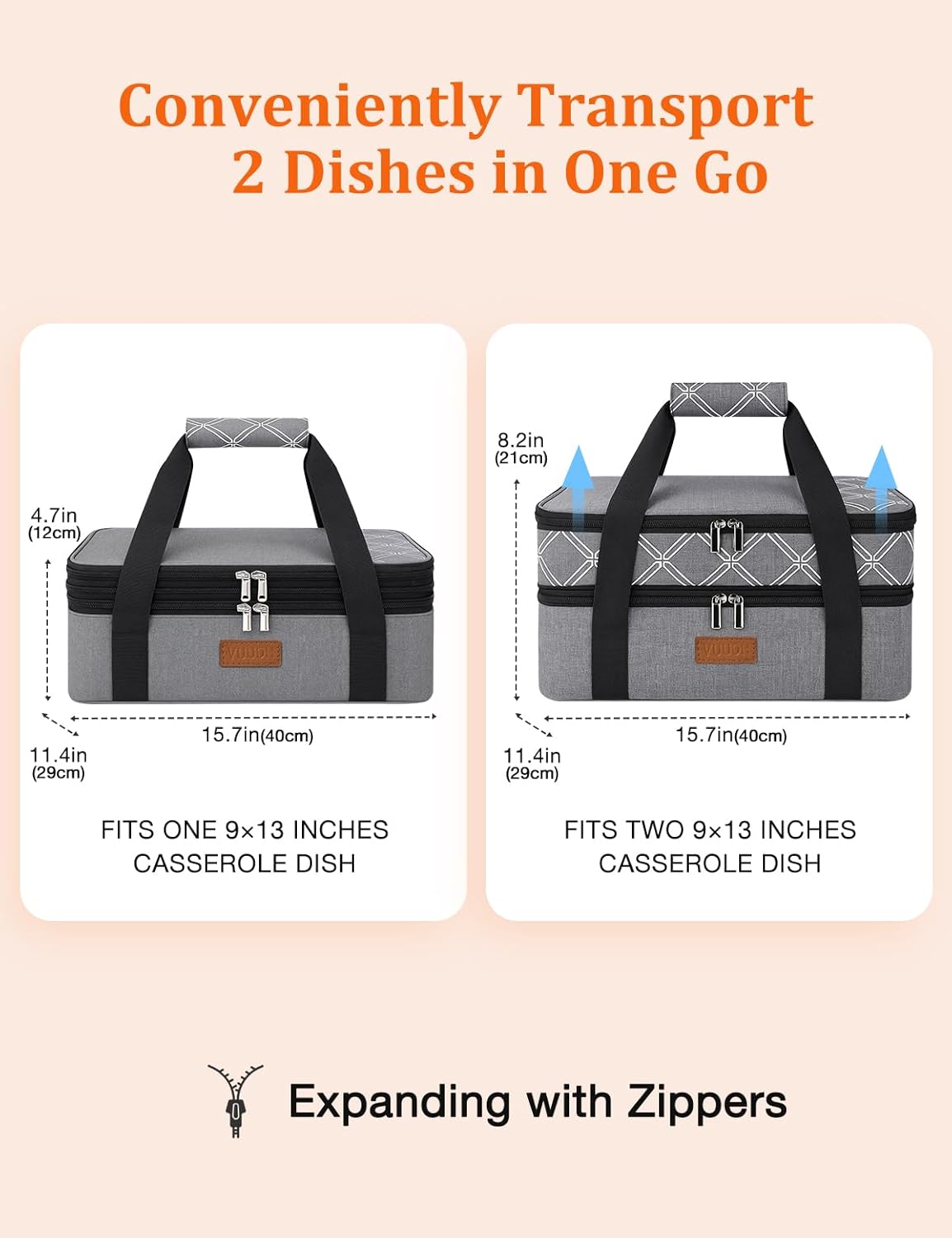 Bolso Térmico Doble Expandible 🍲 Porta Cazuelas Caliente/Frío 24.8L con Aislamiento Premium - Imagen 2