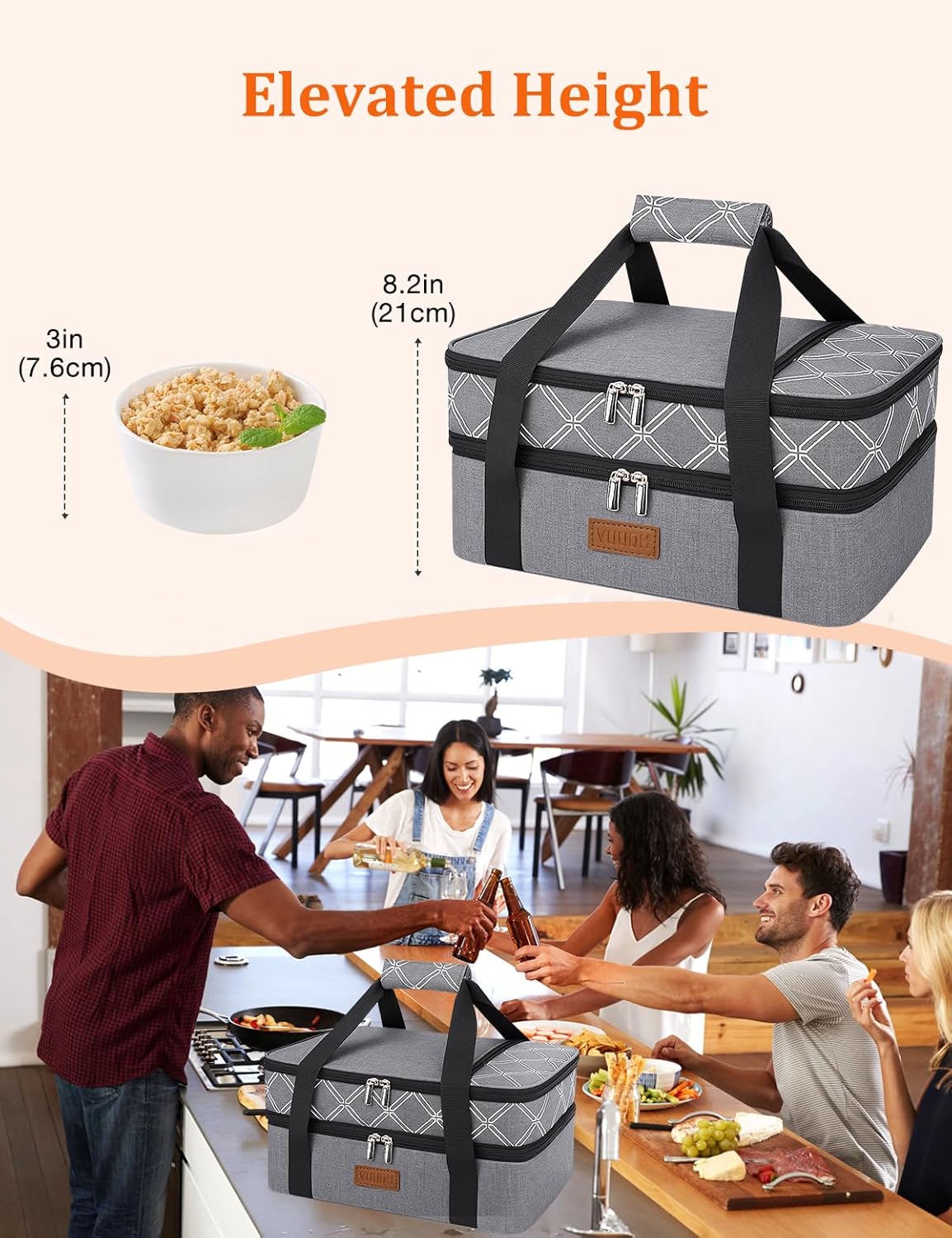 Bolso Térmico Doble Expandible 🍲 Porta Cazuelas Caliente/Frío 24.8L con Aislamiento Premium - Imagen 4