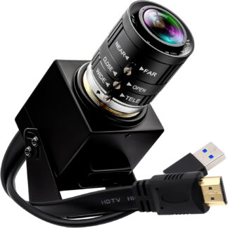 Cámara 4K 60fps USB3.0 y HDMI Salida Dual, Lente Varifocal 3X Manual, Zoom Digital 2X, Plug & Play para Computadoras, TVs y Proyectores