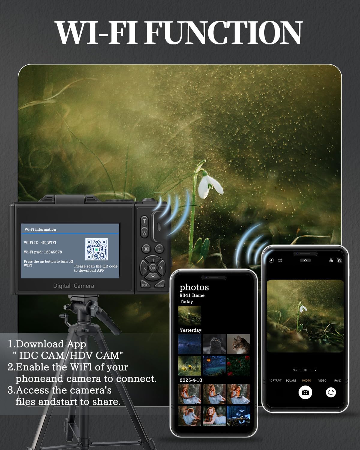 Cámara Digital 4K 64MP con Pantalla Giratoria 180°, WiFi, Zoom 18X y Accesorios para Vlog 📸 - Imagen 4