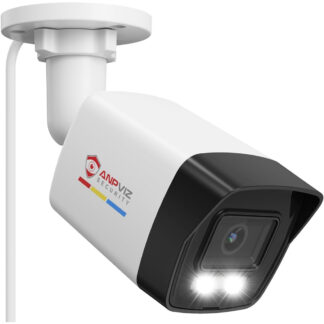 Cámara de Seguridad PoE 5MP Exterior Visión Nocturna Color, Detección AI, Audio y Micrófono, IP67, Lente 2.8mm, Ángulo Amplio 114°, Compresión H.265+, Ranura MicroSD