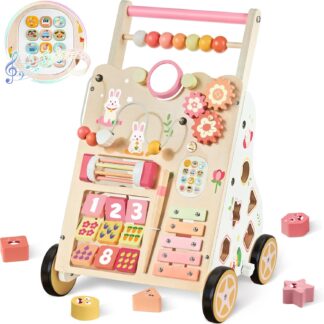 Caminador de Madera Montessori para Bebé con Centro de Actividades 👶🧸