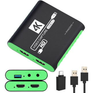 Capturadora HDMI Video 1080p 60FPS 4K Passthrough USB 3.0 Plug & Play para Nintendo Switch 2, PS5, PC, Mac, OBS, Streaming y Grabación 🎮
