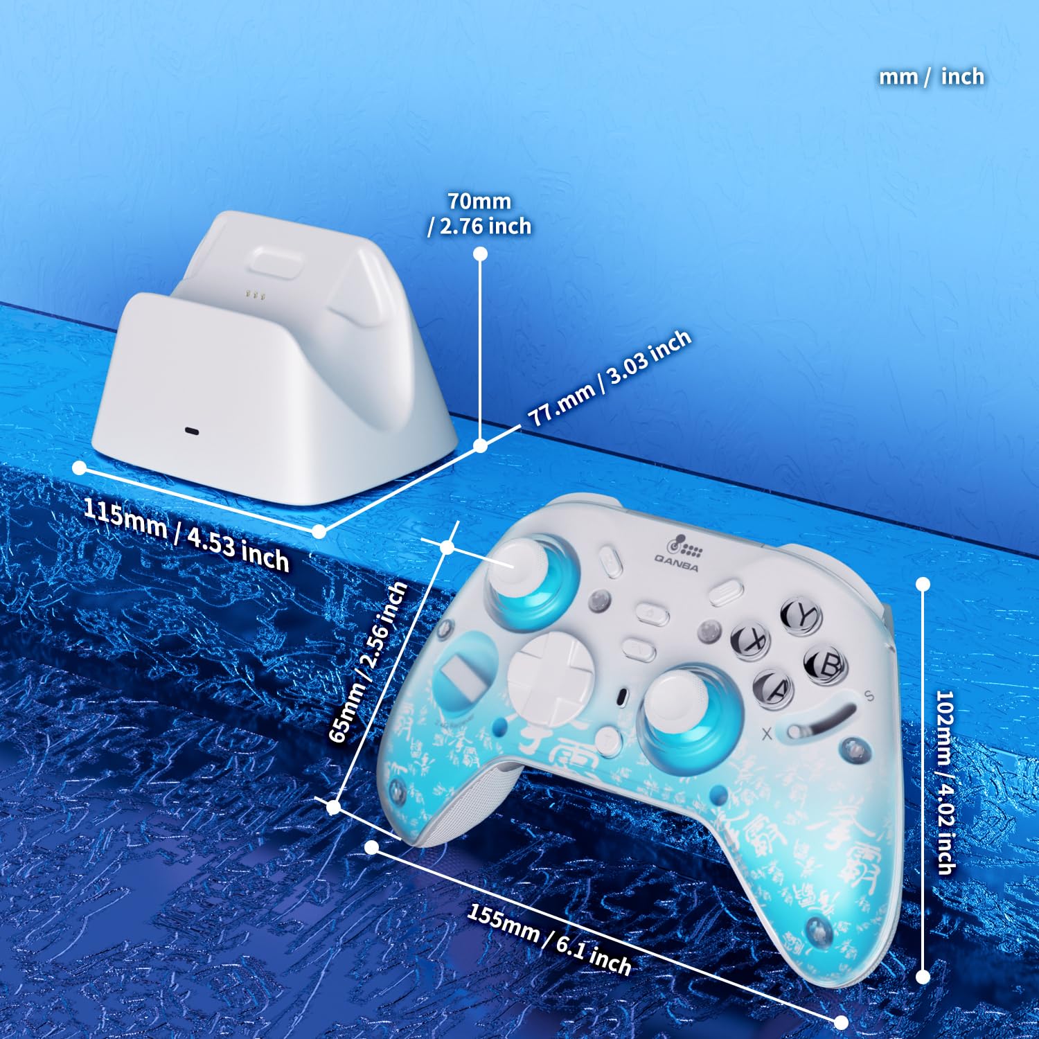 Control inalámbrico multi-modo para PC, Android, iOS y TV con dock de carga, joysticks Hall y botones programables 💙 - Imagen 8