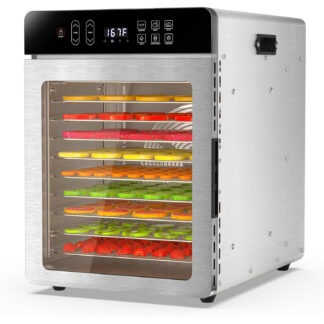Deshidratador de Alimentos 10 Bandejas Acero Inoxidable 800W, Control Digital, Súper Silencioso 🍎🥩