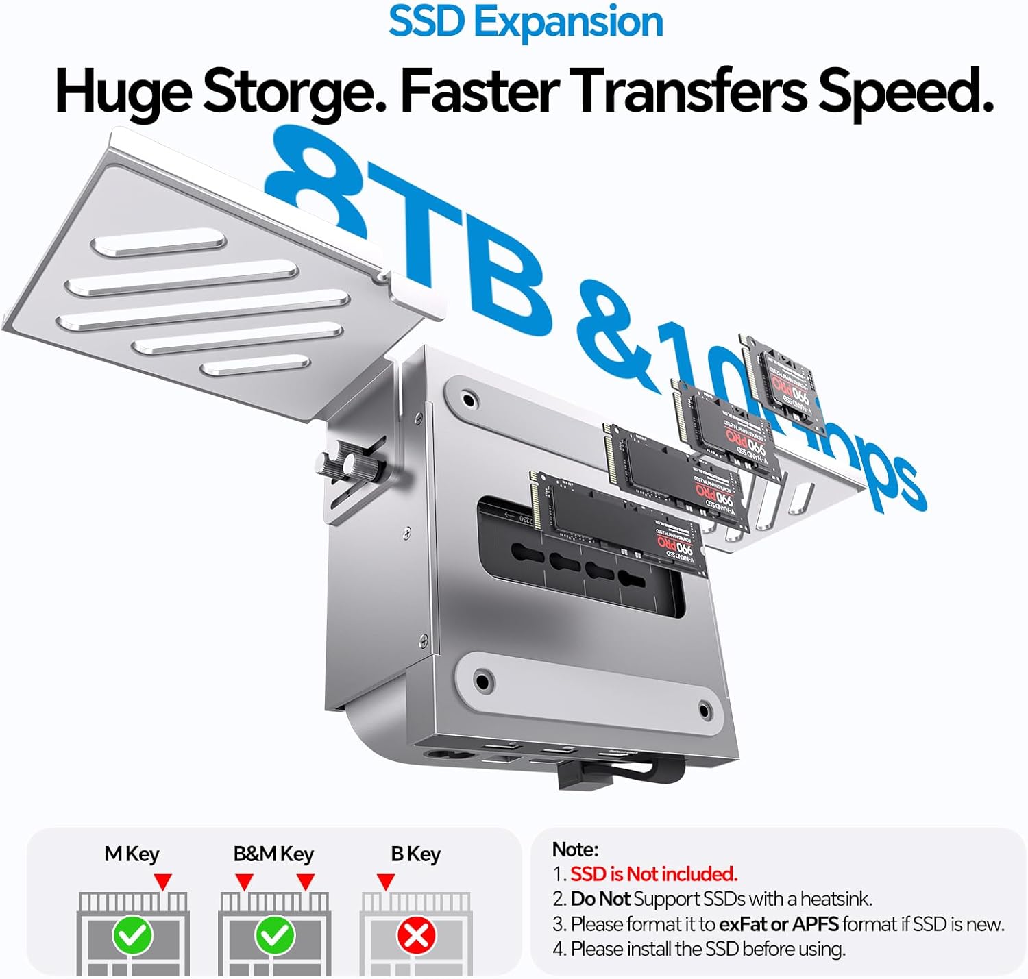 Dock y Hub USB-C para Mac mini M4 con ranura SSD NVMe hasta 8TB 🖥️⚡ - Imagen 4