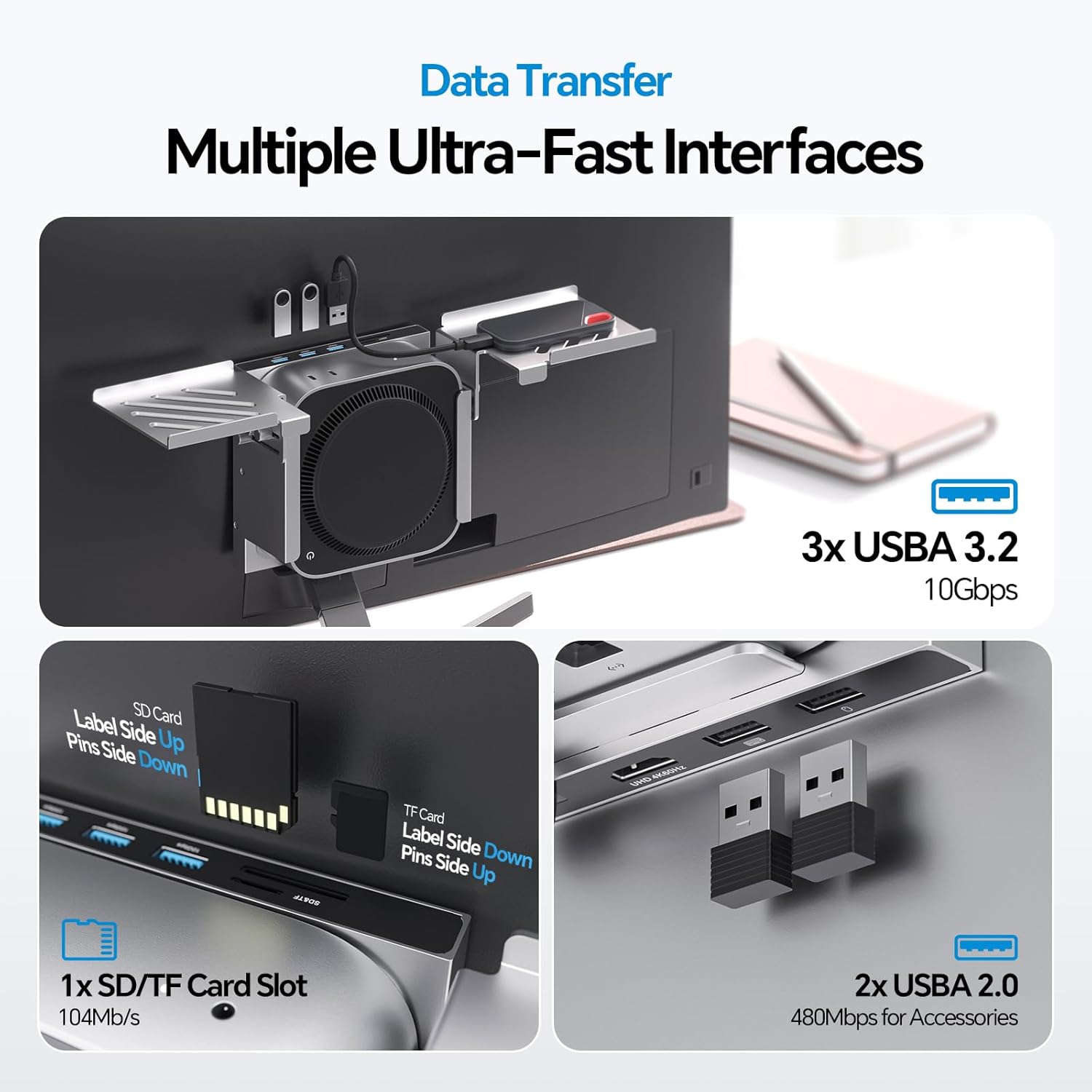 Dock y Hub USB-C para Mac mini M4 con ranura SSD NVMe hasta 8TB 🖥️⚡ - Imagen 6