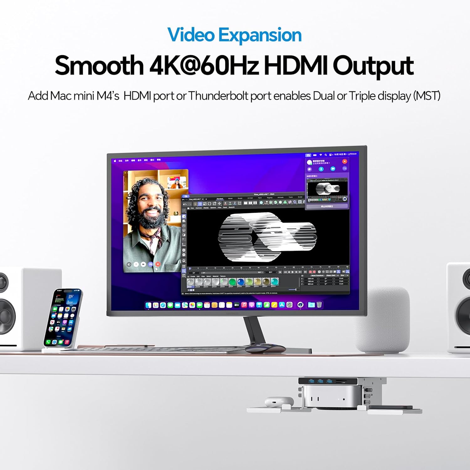 Dock y Hub USB-C para Mac mini M4 con ranura SSD NVMe hasta 8TB 🖥️⚡ - Imagen 7