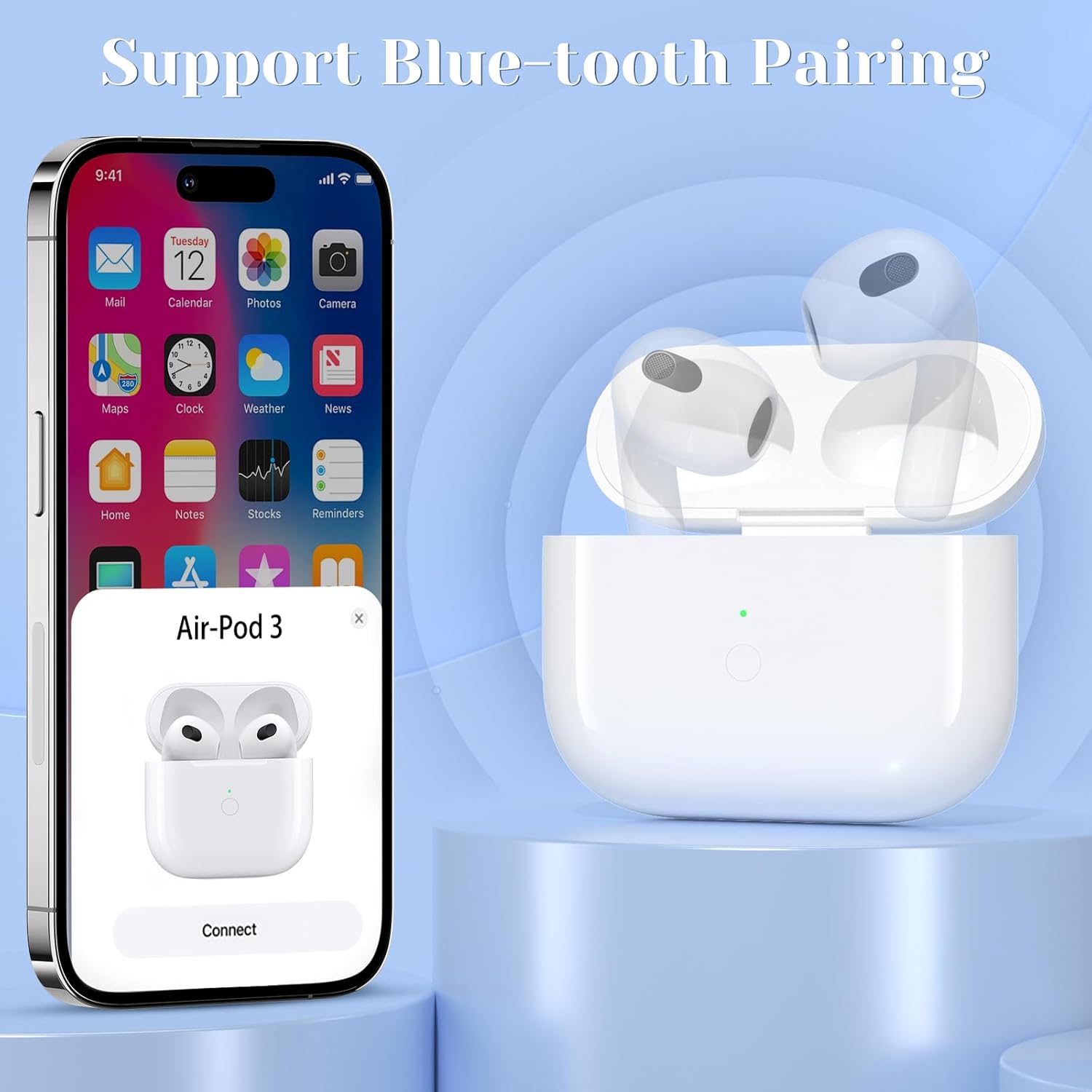 Estuche de Carga Inalámbrica para AirPods 3ra Generación 🔋 Bluetooth y Lightning - Imagen 5