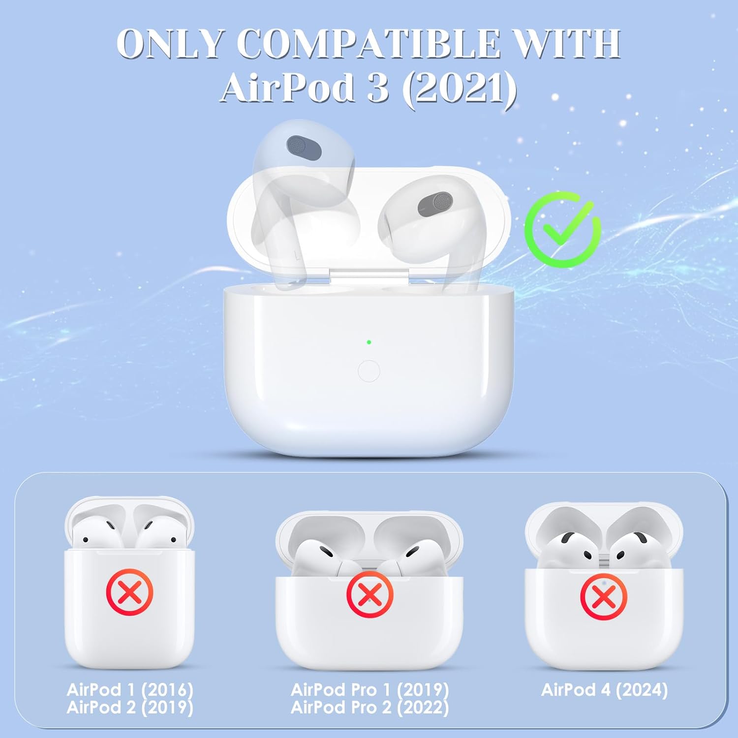 Estuche de Carga Inalámbrica para AirPods 3ra Generación 🔋 Bluetooth y Lightning - Imagen 6