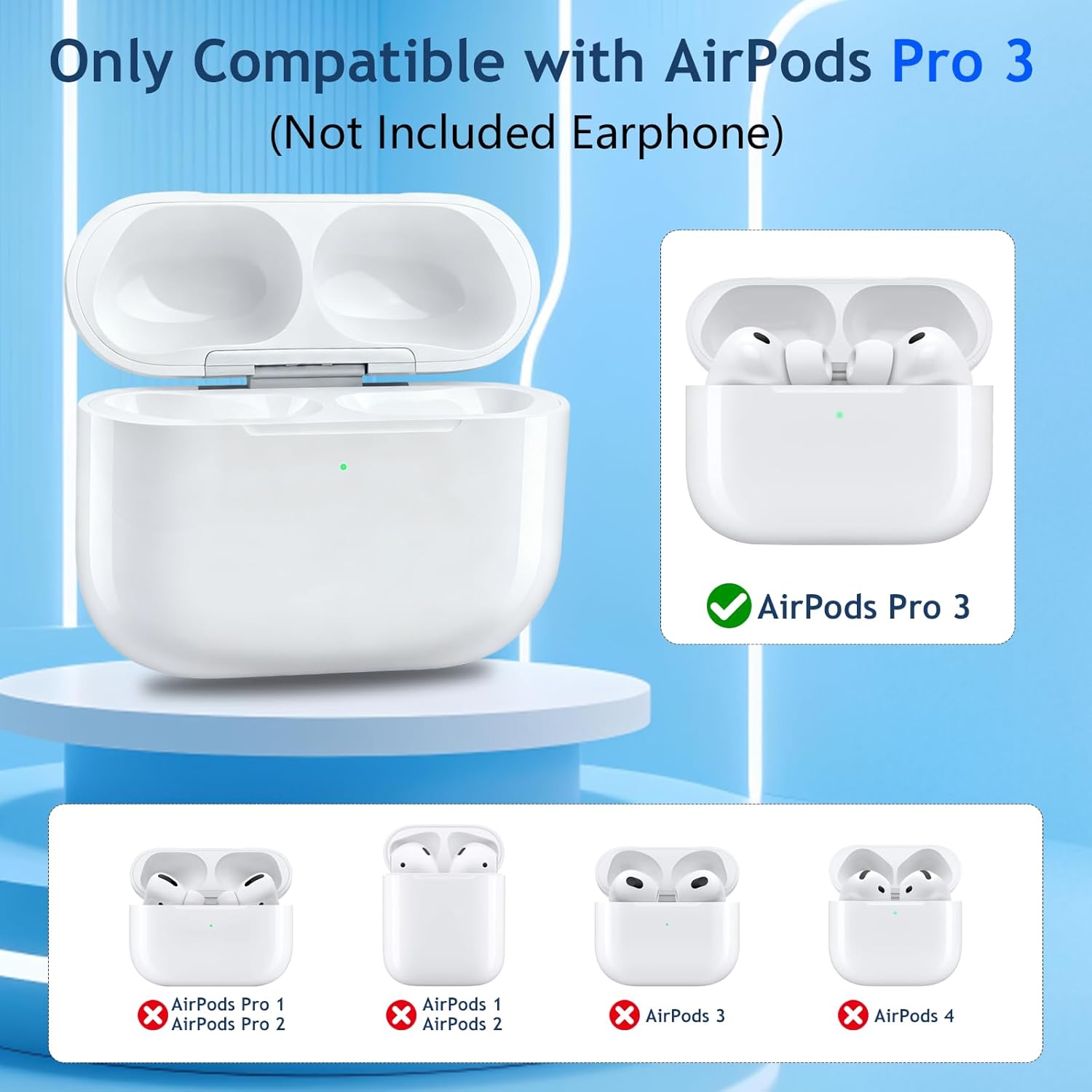 Estuche de Carga Inalámbrica USB-C Compatible con AirPods Pro 3 ⚡🎧 - Imagen 5
