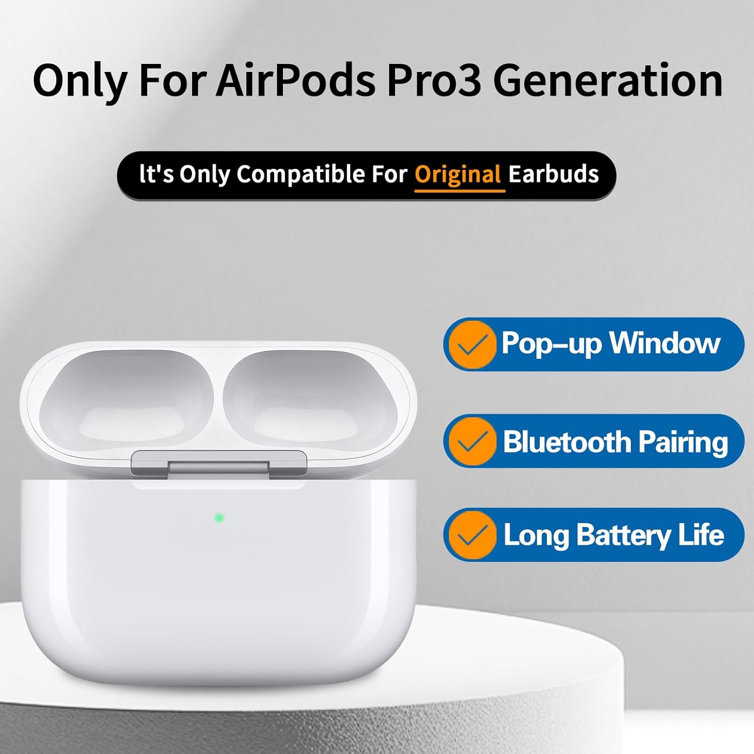 Estuche de Carga Repuesto para AirPods Pro 3, 680mAh, Bluetooth y Carga Inalámbrica ⚡ - Imagen 2