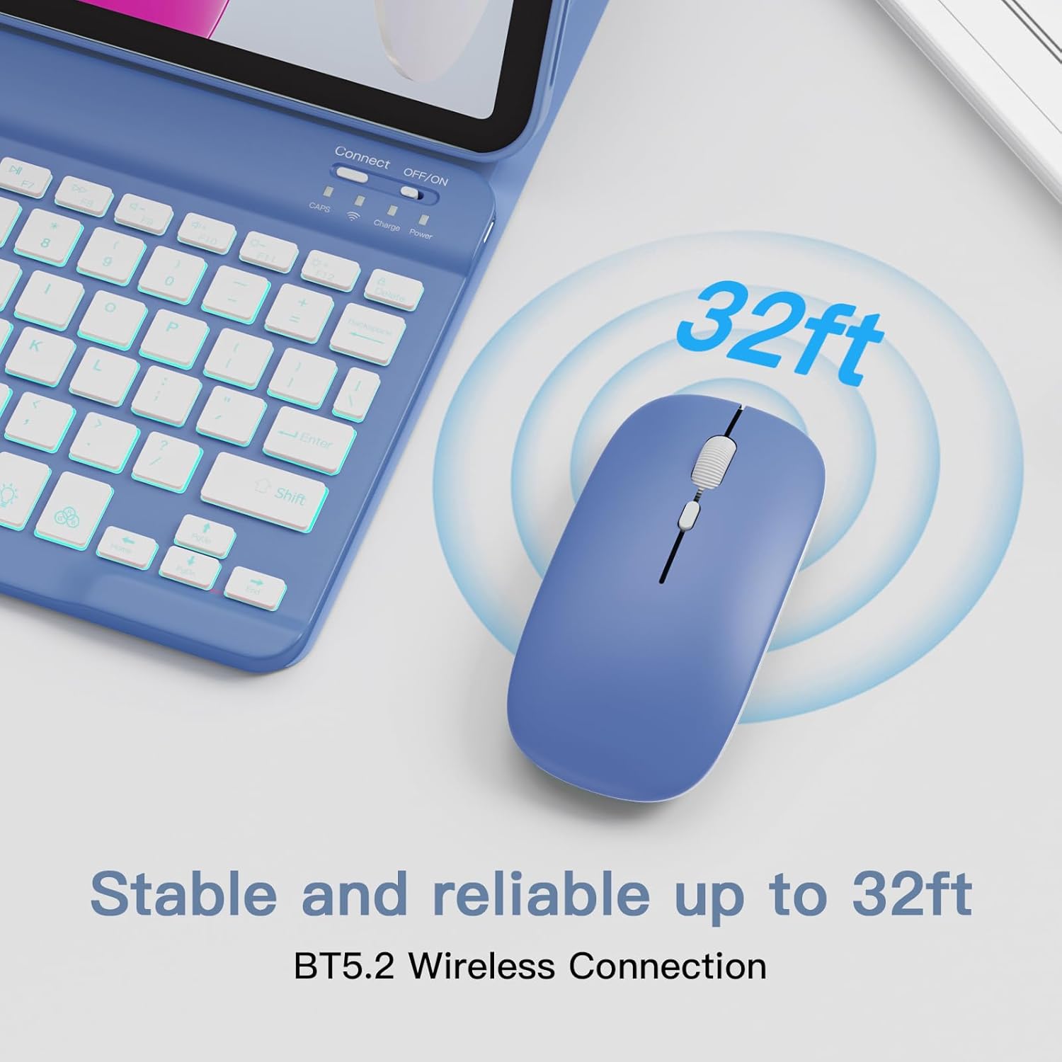 Funda con Teclado y Mouse Inalámbricos para iPad 10ª y 11ª Generación 💜⌨️🖱️ - Imagen 5