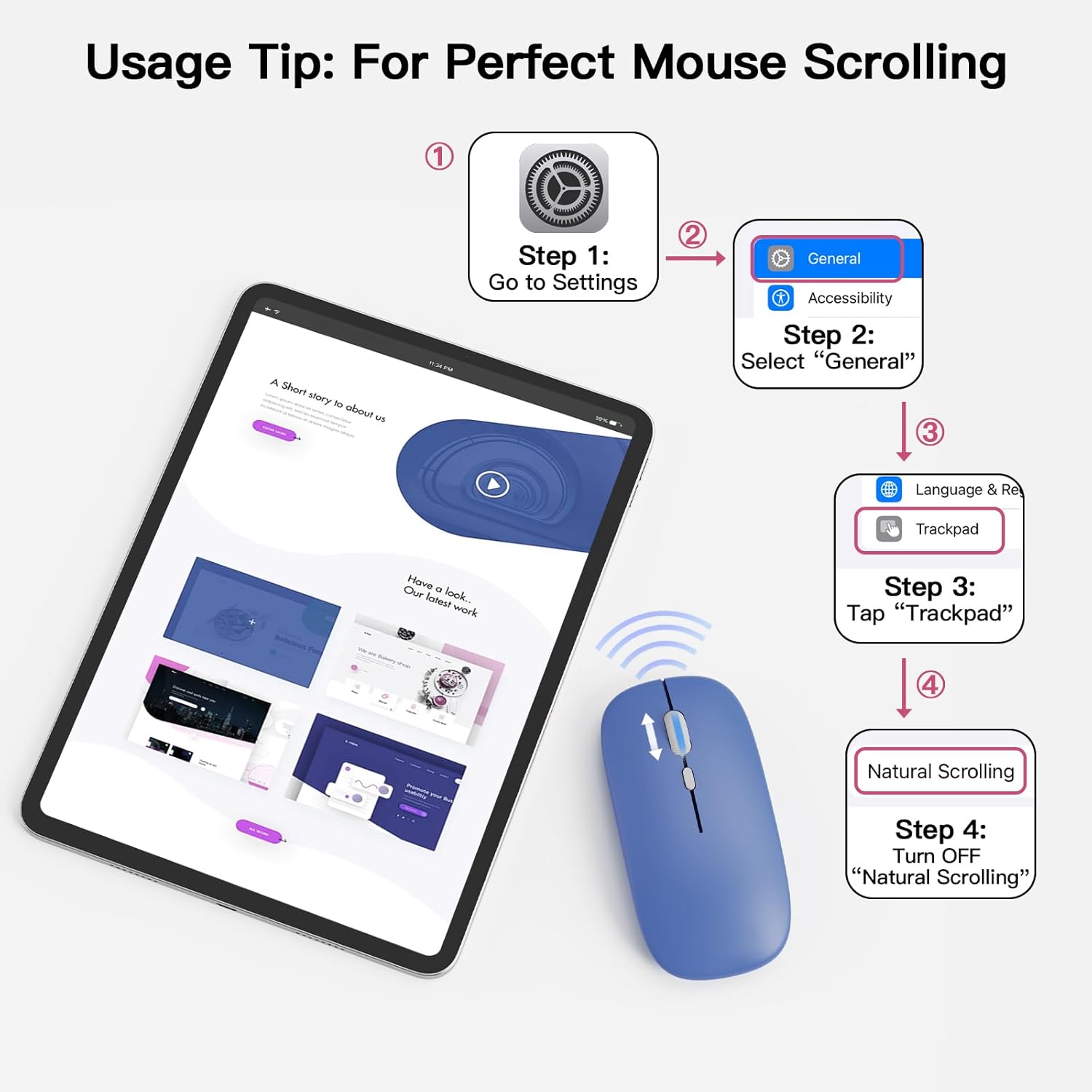 Funda con Teclado y Mouse Inalámbricos para iPad 10ª y 11ª Generación 💜⌨️🖱️ - Imagen 9