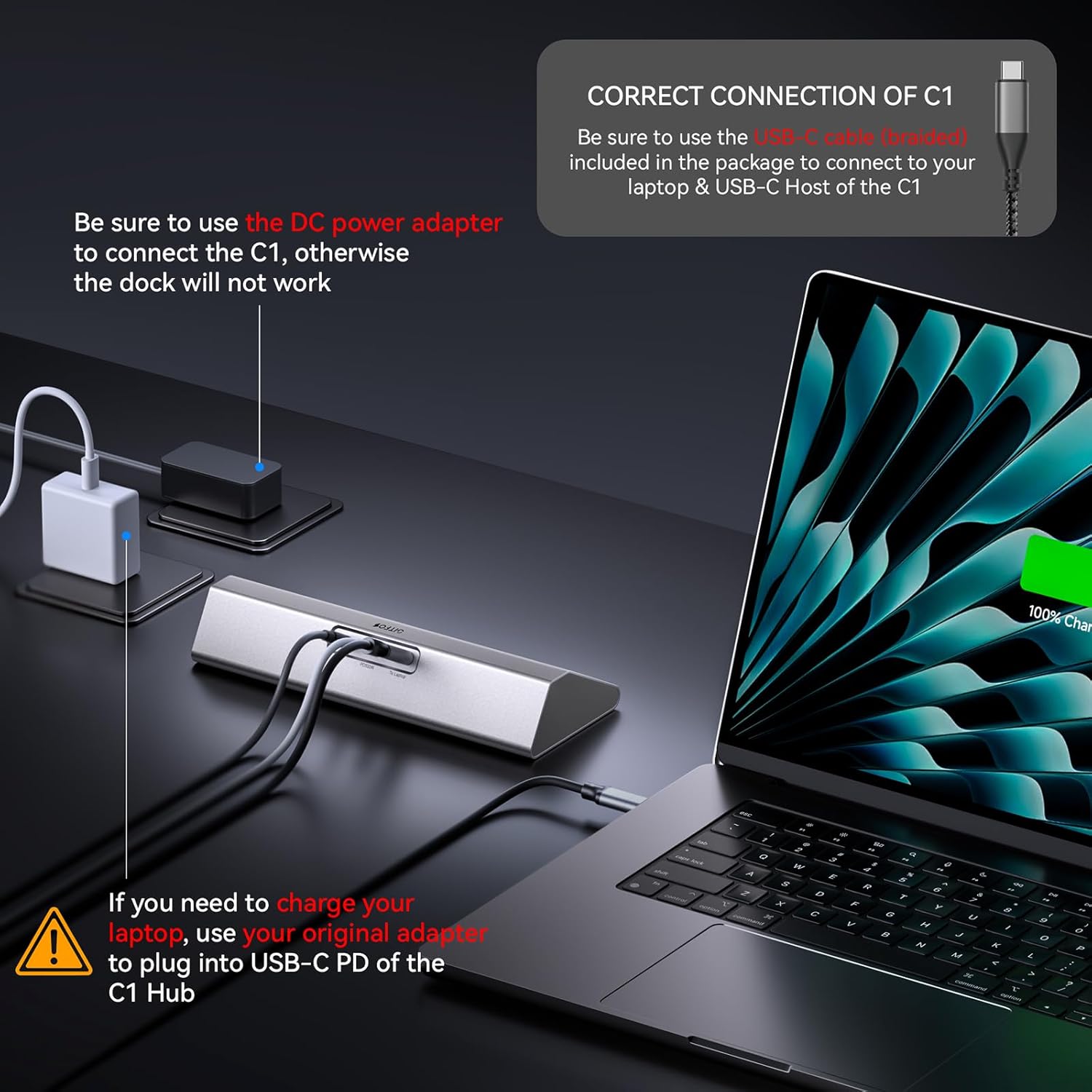 Hub USB C 13 en 1 con 7 Puertos USB 3.0, Carga Rápida 100W, Adaptador 65W, Aluminio y Cable 1m para Laptop, PC y MacBook 💻⚡ - Imagen 4
