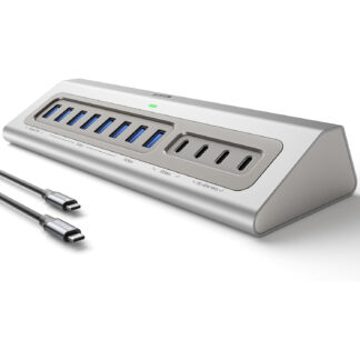 Hub USB C 13 en 1 con 7 Puertos USB 3.0, Carga Rápida 100W, Adaptador 65W, Aluminio y Cable 1m para Laptop, PC y MacBook 💻⚡