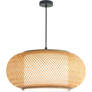 Lámpara Colgante de Bambú 40cm Bohemia Japonesa para Comedor, Sala o Restaurante 🌿💡