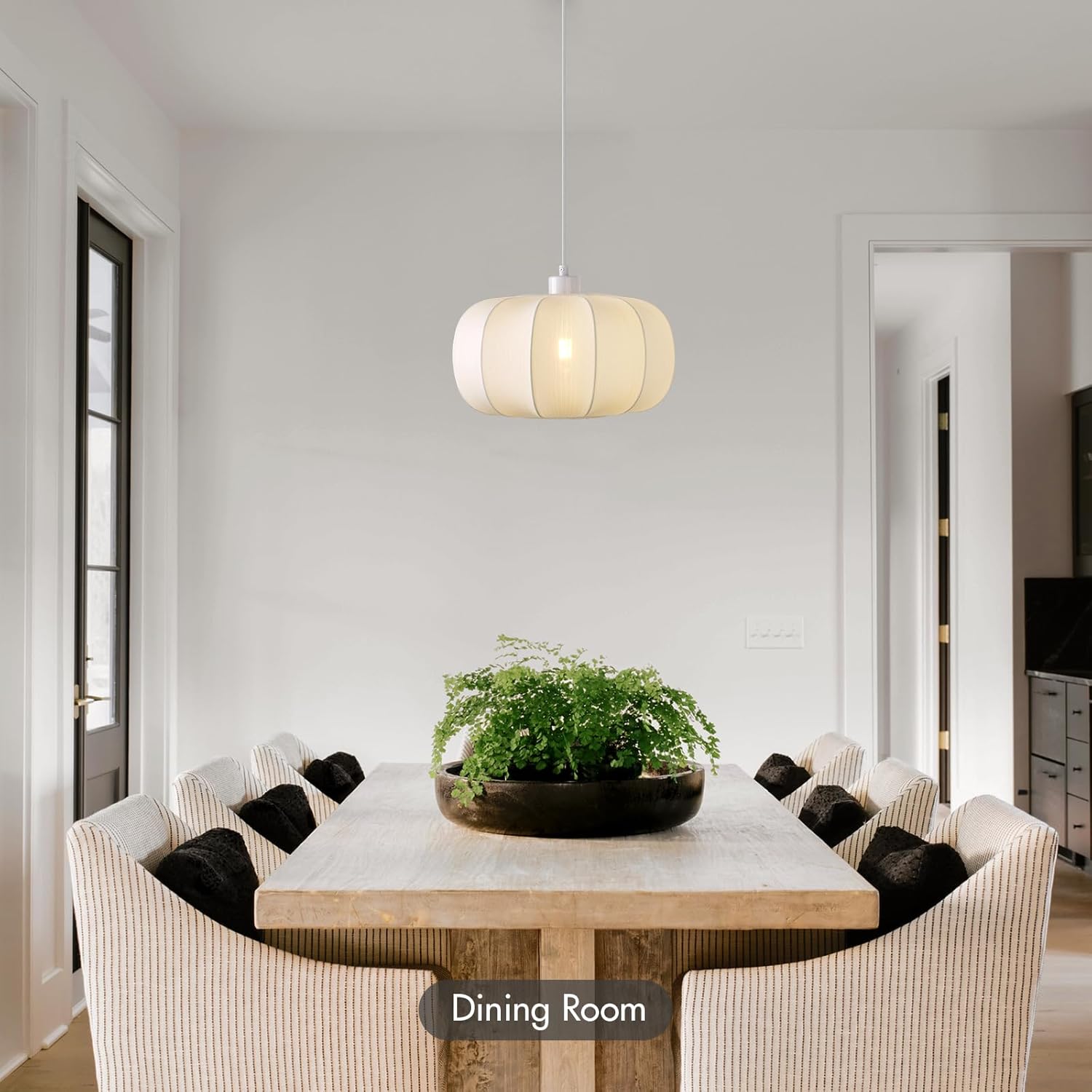 Lámpara Colgante Blanca de Techo Estilo Calabaza de 32 cm para Sala o Comedor 💡🎃 - Imagen 7