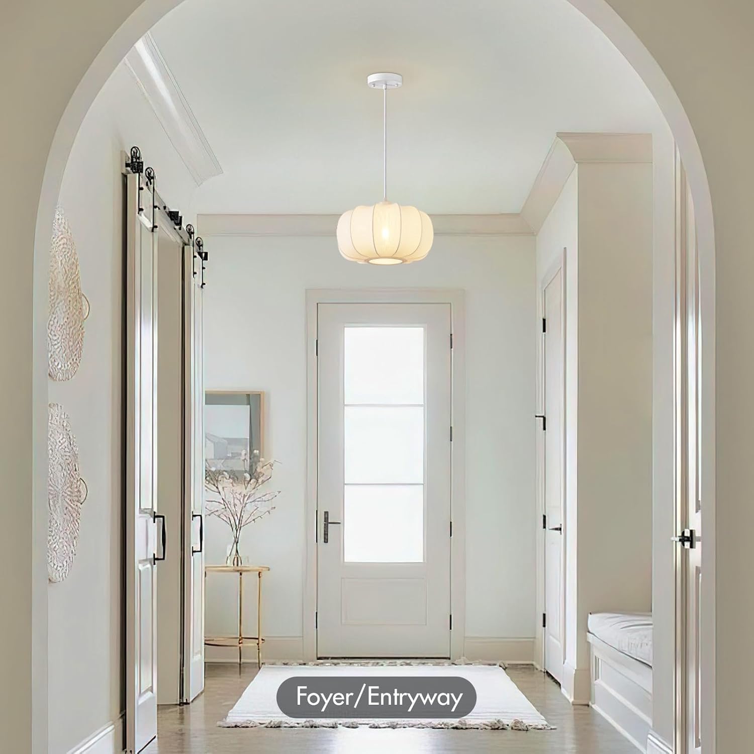 Lámpara Colgante Blanca de Techo Estilo Calabaza de 32 cm para Sala o Comedor 💡🎃 - Imagen 8