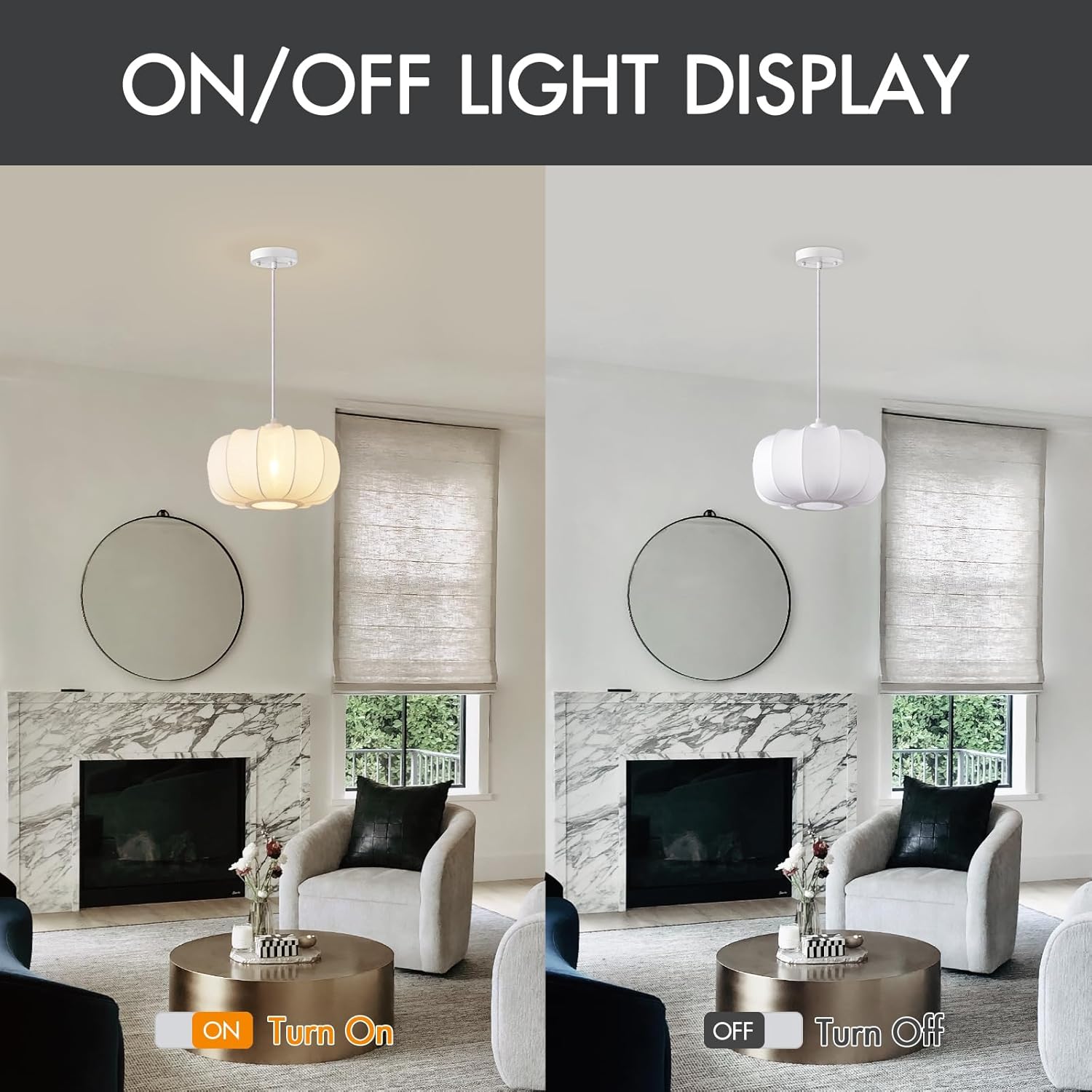 Lámpara Colgante Blanca de Techo Estilo Calabaza de 32 cm para Sala o Comedor 💡🎃 - Imagen 9