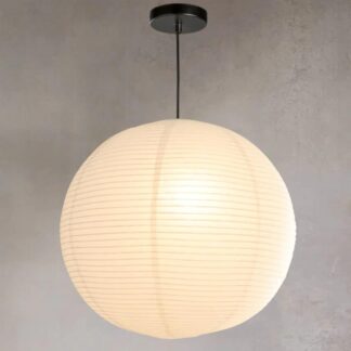 Lámpara Colgante Japonesa de Papel de Arroz 50 cm, Luz Suave Minimalista para Techo, Incluye Kit de Instalación