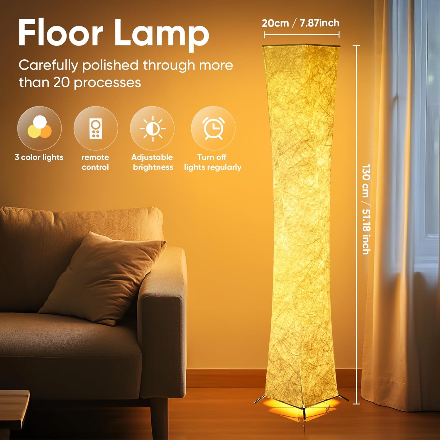 Lámpara de Piso Moderna con Control Remoto y Luz Suave LED 💡 - Imagen 2