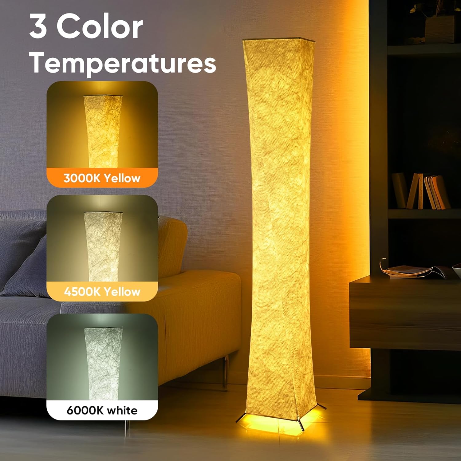 Lámpara de Piso Moderna con Control Remoto y Luz Suave LED 💡 - Imagen 4