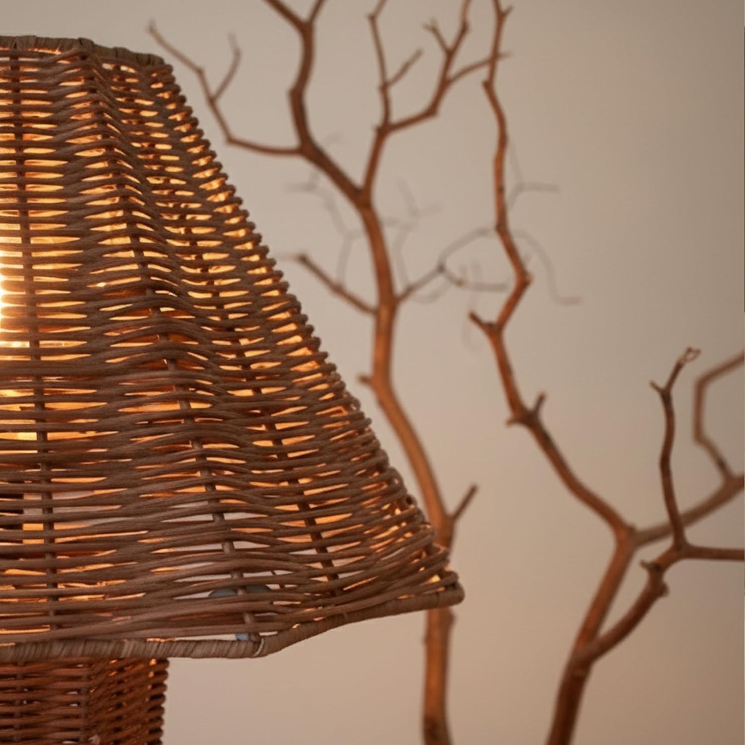 Lámpara de mesa rattan boho 13 pulgadas con bombilla LED cálida incluida 🌿 - Imagen 3