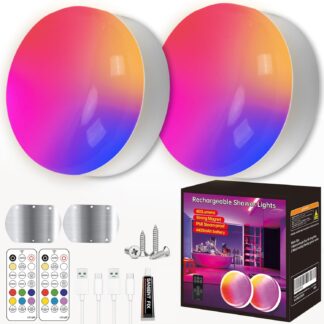 Lámparas recargables impermeables para ducha con control remoto (paquete de 2) 💡🚿