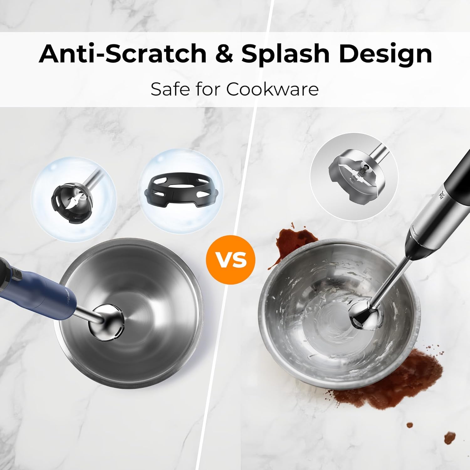 Licuadora de Mano Inalámbrica 6-en-1 Rosewill con Motor de Alta Potencia 🌀🔋 - Imagen 2