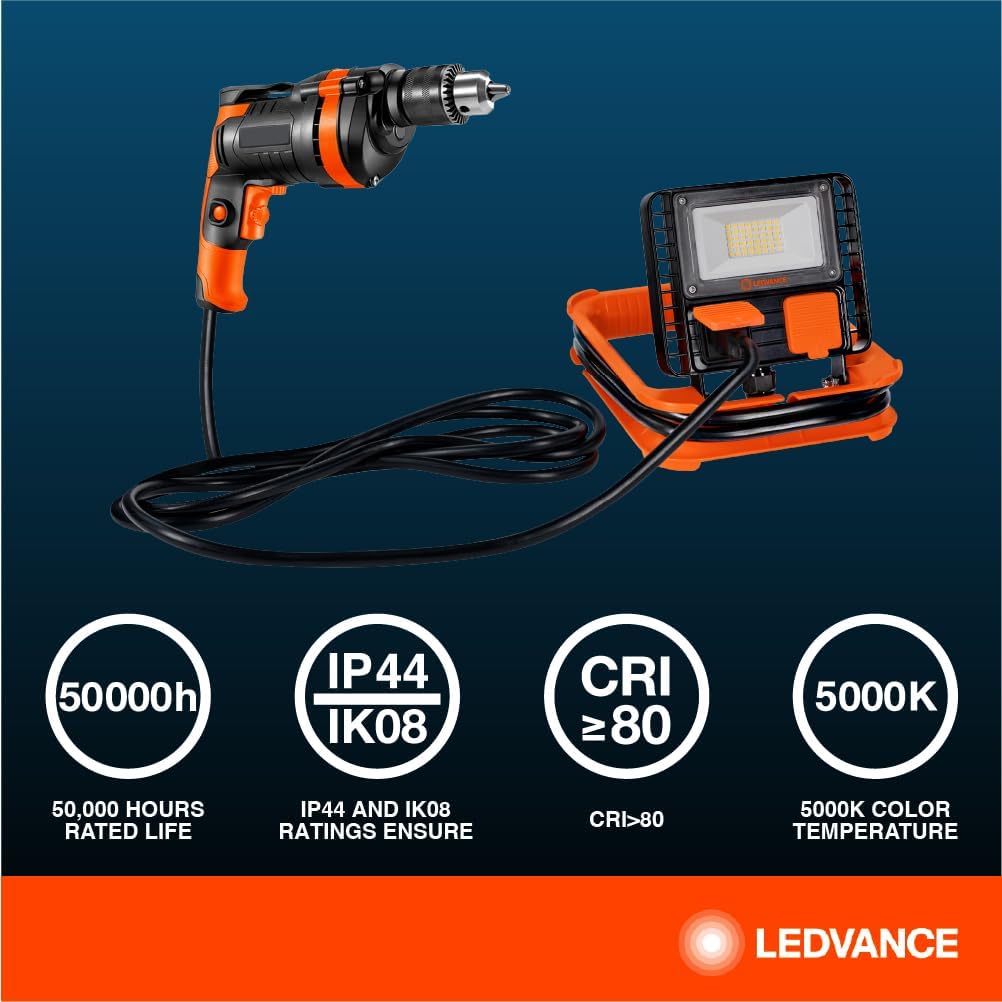 Luz de trabajo LEDVANCE 25W con USB integrado, 2500 lúmenes y soporte ajustable 🔧💡 - Imagen 8