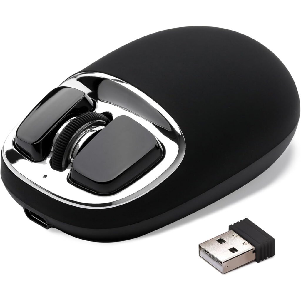 Mouse inalámbrico tri-modo silicona, 4800 DPI, 6 niveles, compacto y ergonómico 🖱️