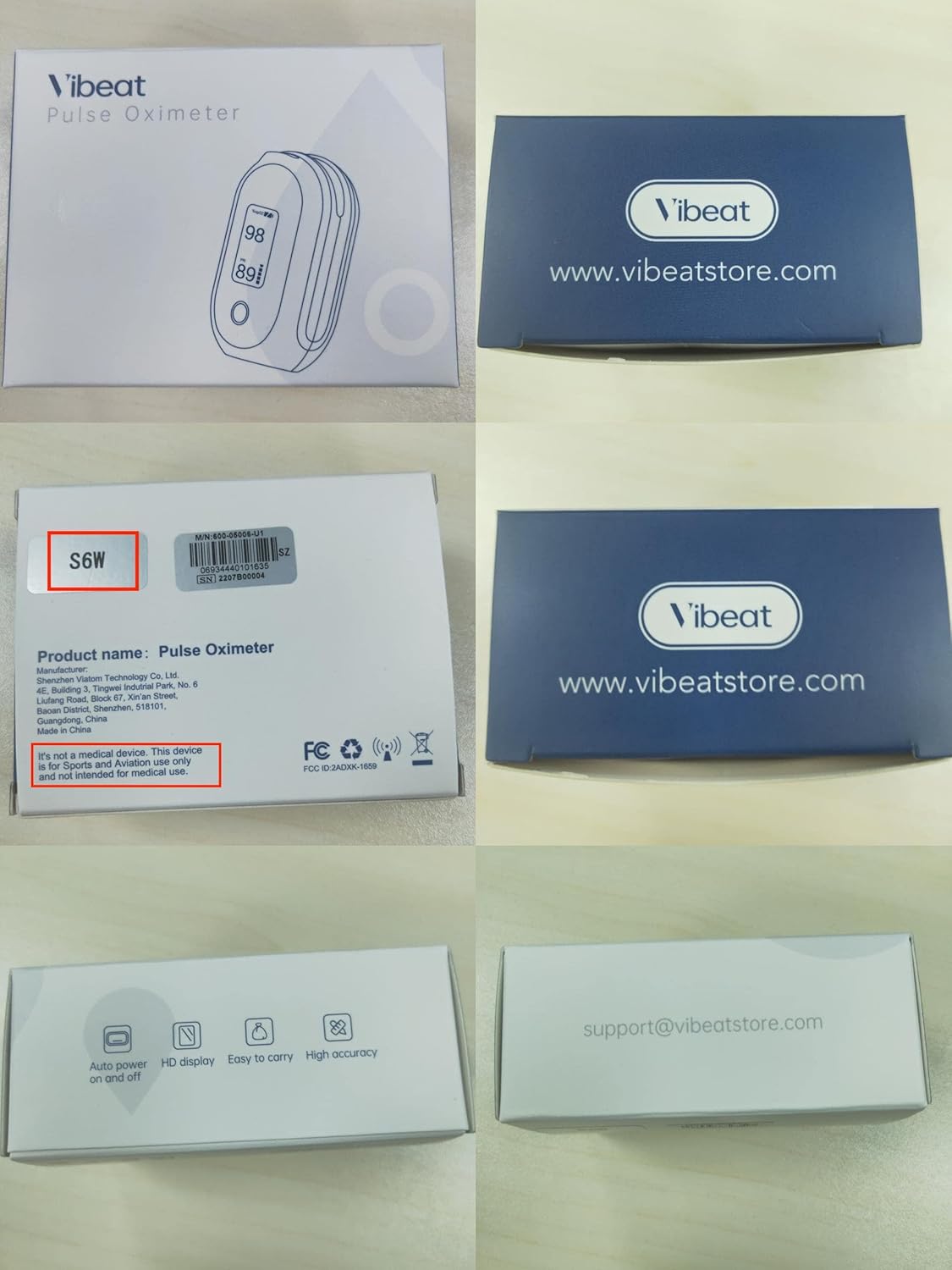 Oxímetro Recargable con Bluetooth Vibeat S6W – Monitor de Oxígeno y Pulso con App 📲💓 - Imagen 7