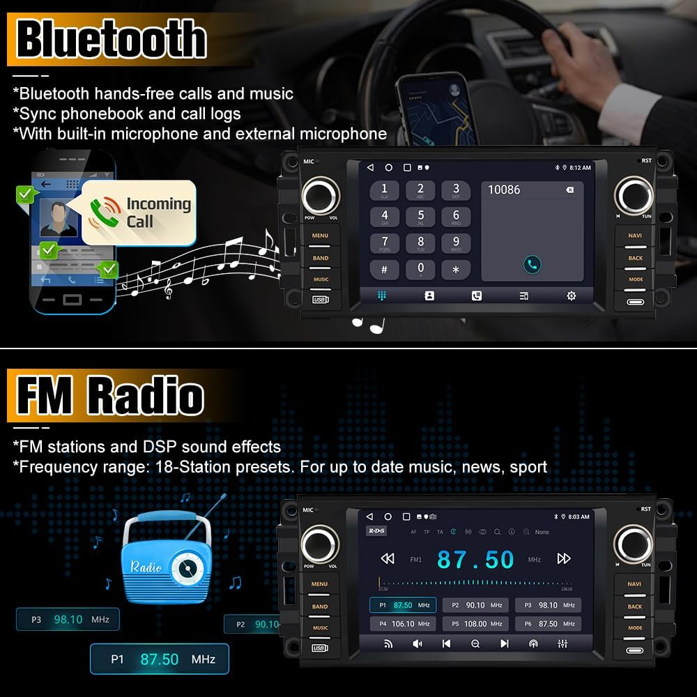 Pantalla Android 13 para Jeep Wrangler JK con CarPlay y Android Auto 7 pulgadas 🚙📱✨ - Imagen 2