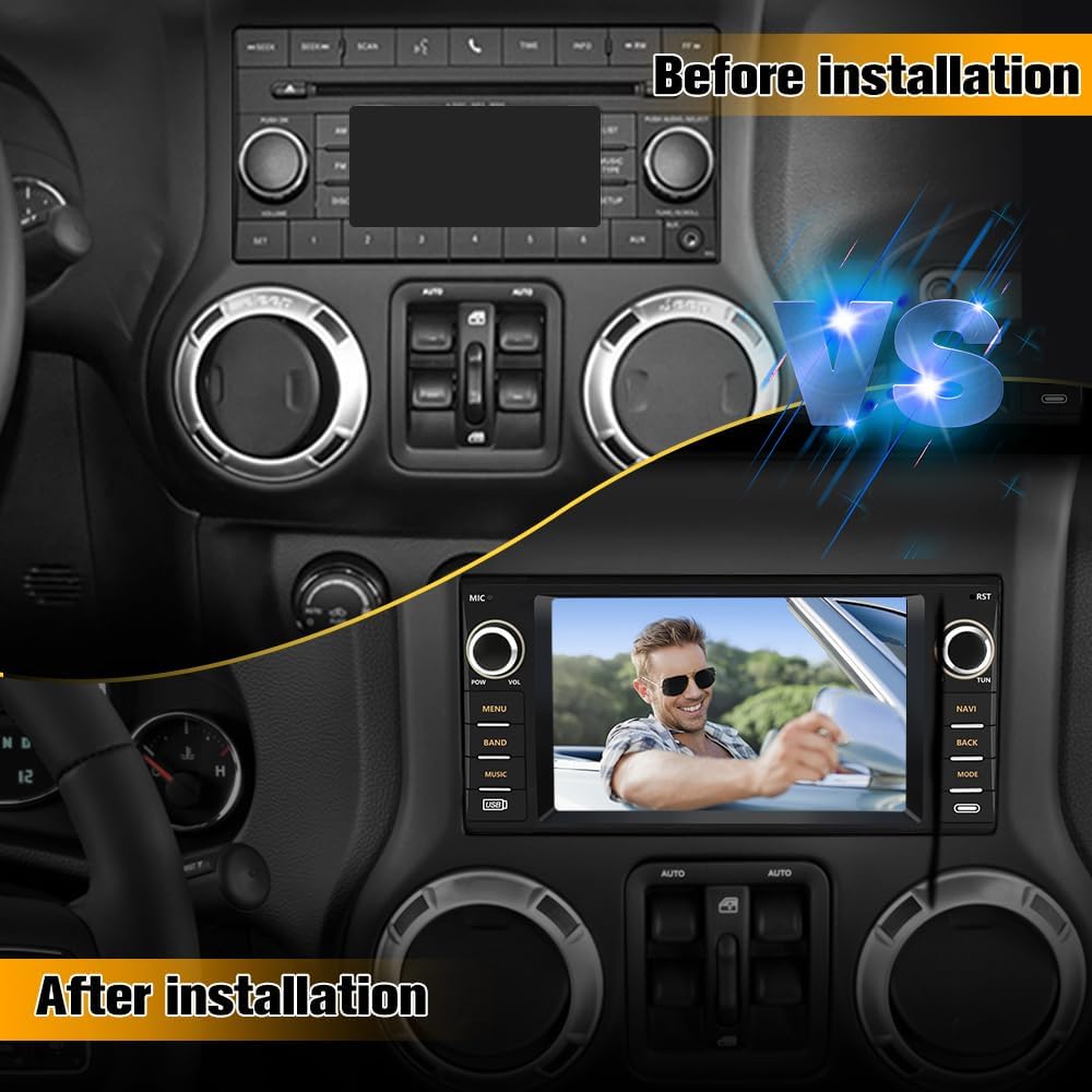 Pantalla Android 13 para Jeep Wrangler JK con CarPlay y Android Auto 7 pulgadas 🚙📱✨ - Imagen 4