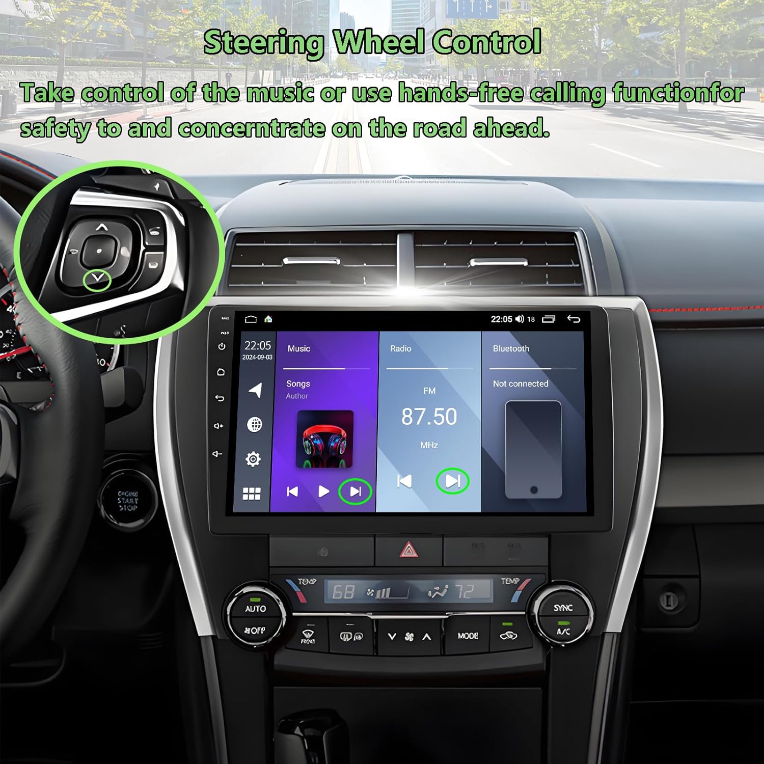 Pantalla Android 14 para Toyota Camry 2015–2017 con CarPlay y Android Auto inalámbricos 🚗📱 - Imagen 2